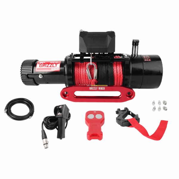 Troliu Grizzly Winch 12000lbs (5454kg) Raport 72.5:1 cu sufa sintetica cu Air free spool