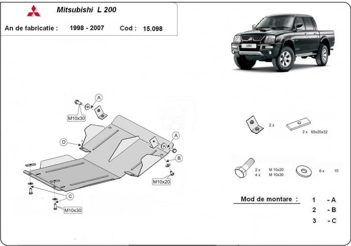 Scut cutie de viteză și diferential Mitsubishi Pajero Sport 1 1998-2007