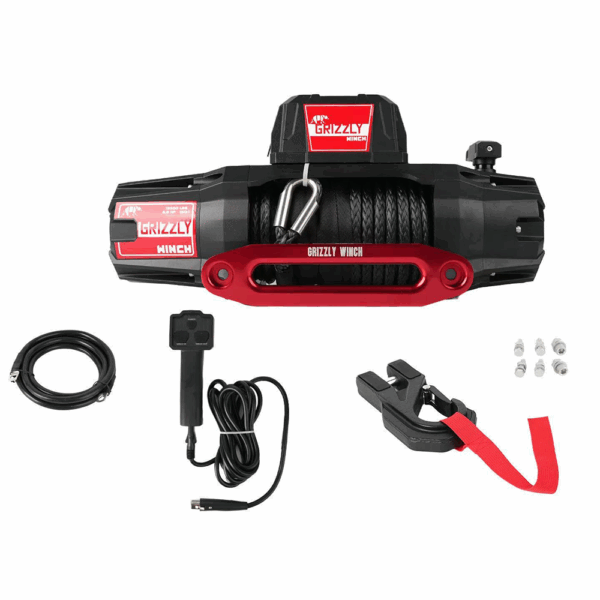 Troliu electric Grizzly Winch 13500lbs 150:1 cu sufa sintetica