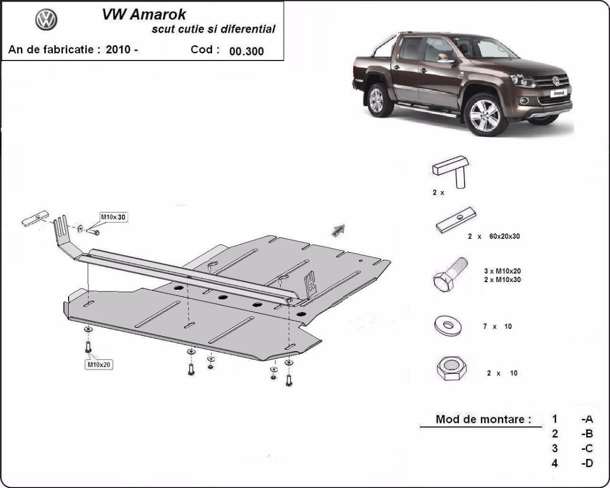 Scut cutie de viteza si diferential Volkswagen Amarok 2010-2022