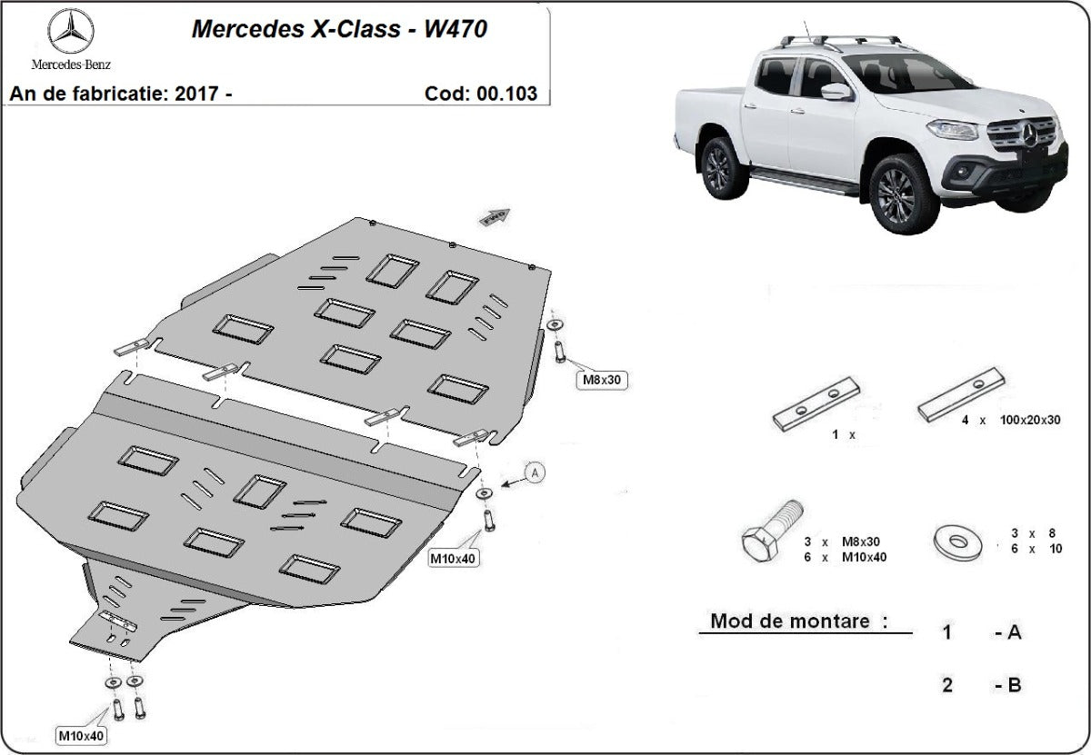 Scut cutie si reductor Mercedes X-Class 2017-2020