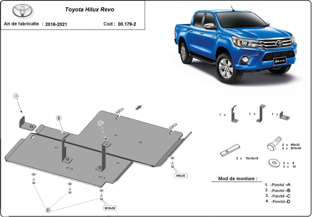 Scut metalic reductor Toyota Hilux Revo 2016-2021