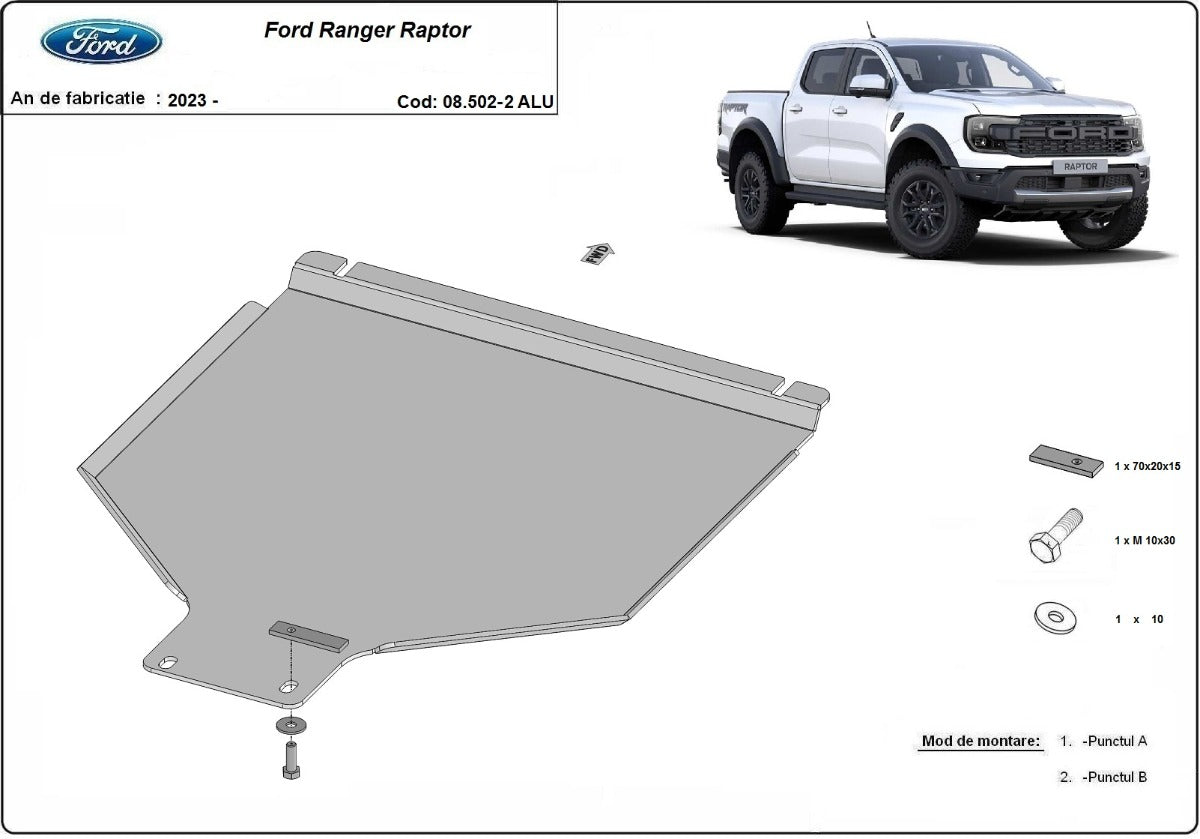 Scut cutie de viteza Ford Ranger Raptor - Aluminium 2023-2025
