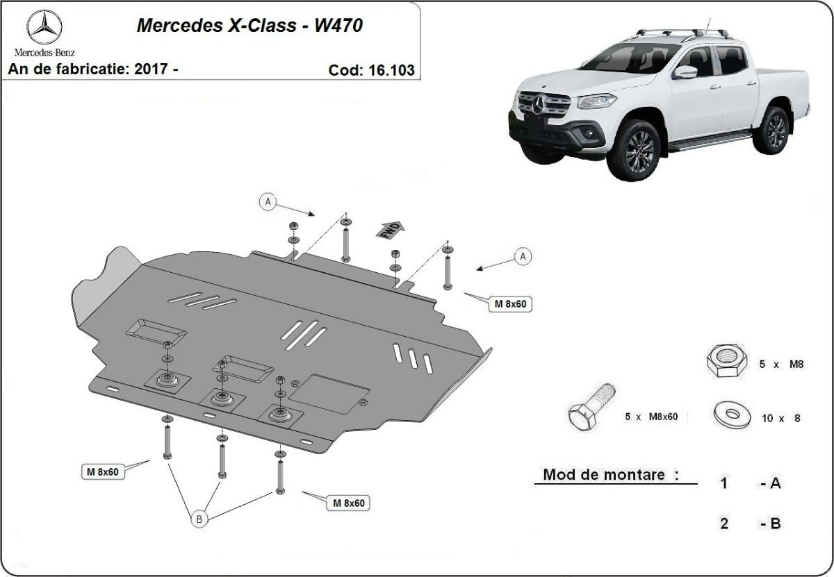 Scut motor Mercedes X-Class 2017-2020