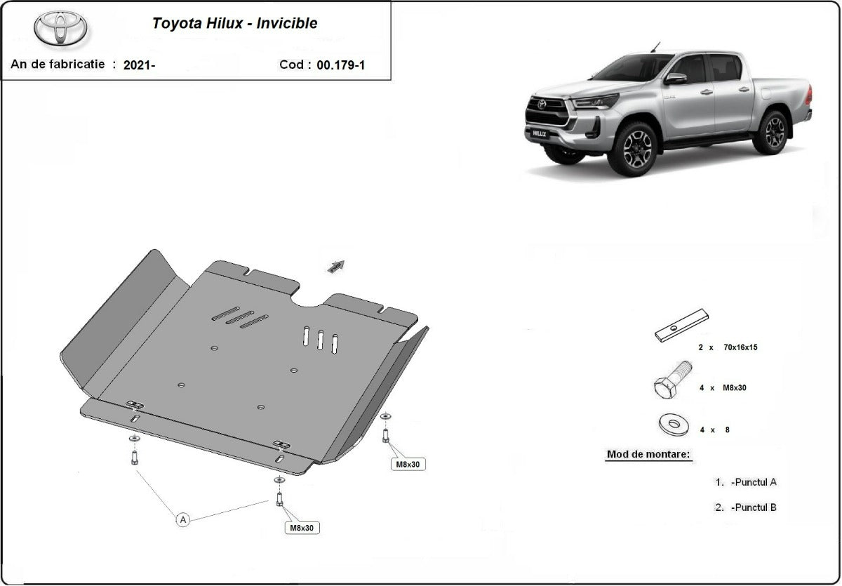 Scut metalic cutie de viteza Toyota Hilux Invincible 2021-2025
