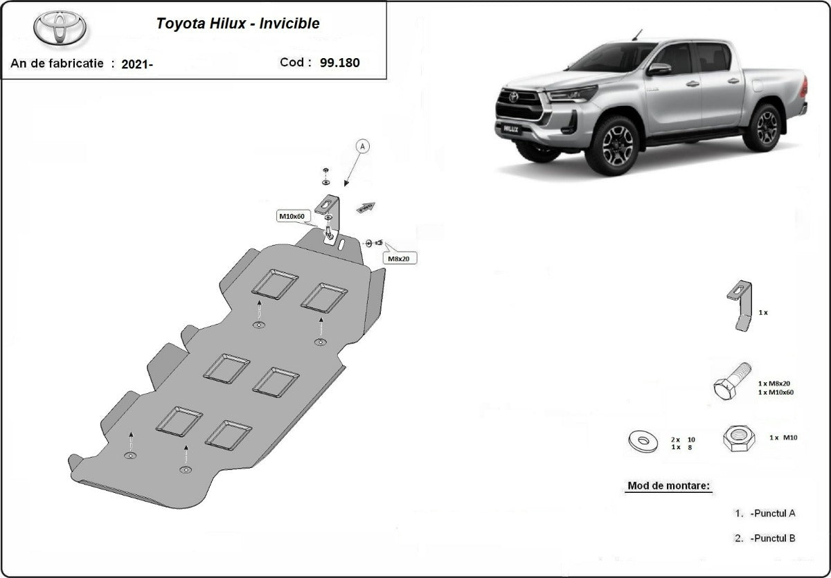 Scut rezervor Toyota Hilux Invincible 2021-2025