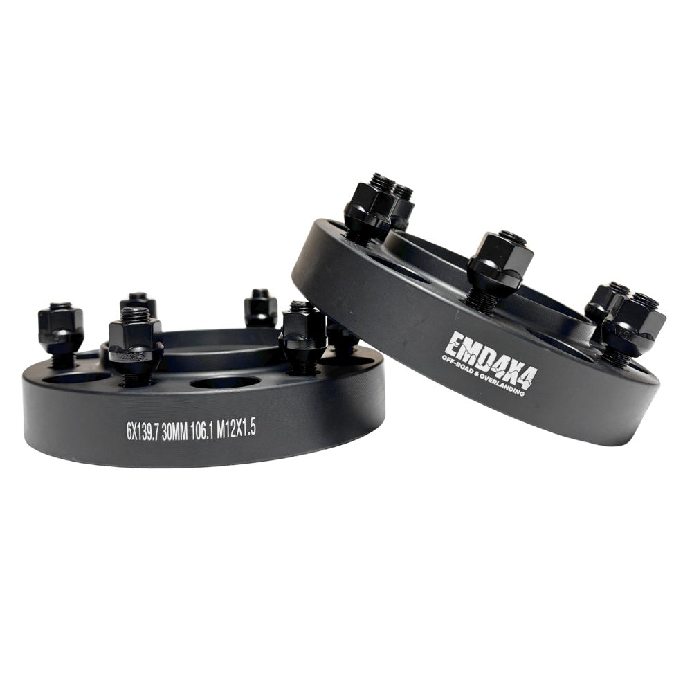 Flansa distantier 30mm, 6x139.7, M12x1.5, CB106.1, Toyota Hilux 1997-2025 (cu inel de centrare) Emd4x4