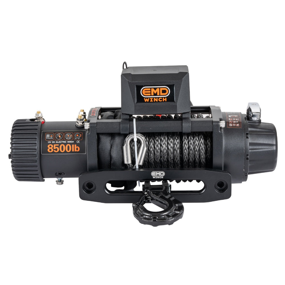 Troliu electric auto EMD Winch 8500lbs (3856kg), 12V, cablu sintetic, 24m, raport 150:1