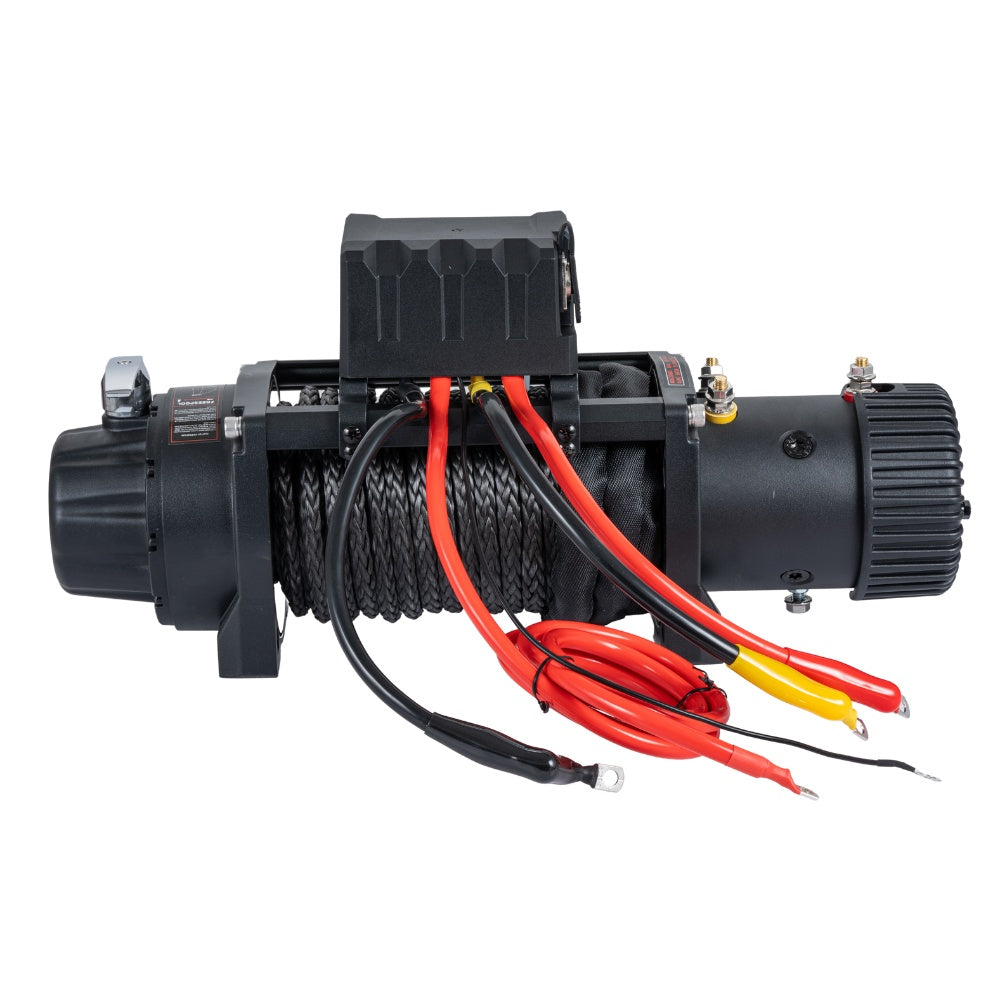 Troliu electric auto EMD Winch 8500lbs (3856kg), 12V, cablu sintetic, 24m, raport 150:1