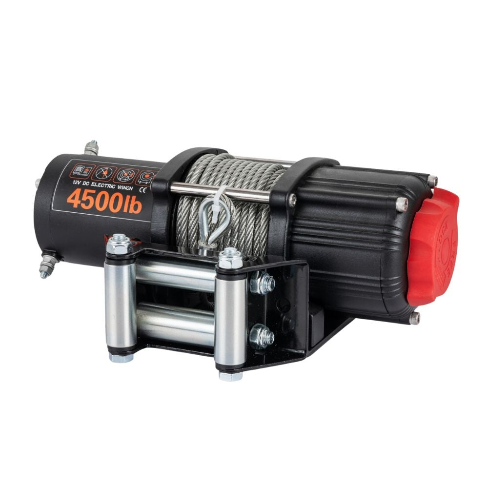 Troliu electric EMD Winch 4500lbs (2041kg), 12V, cablu otel 15m, raport 166:1