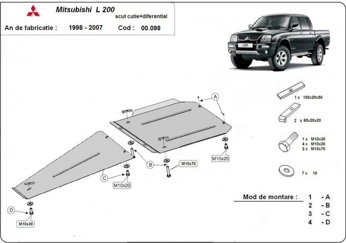 Scut cutie de viteză și diferențial Mitsubishi L 200 1998-2007