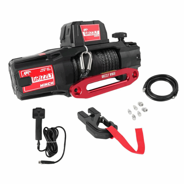 Troliu electric Grizzly Winch 13500lbs 150:1 cu sufa sintetica
