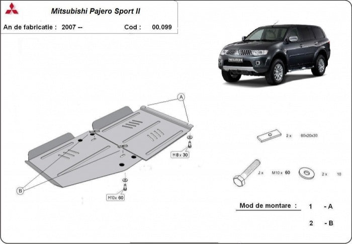 Scut cutie de viteză și radiator Mitsubishi Pajero Sport 2 2007-2015