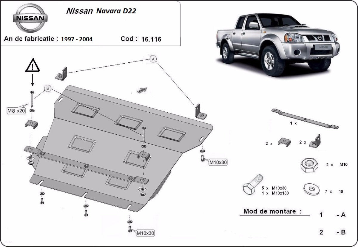 Scut motor si radiator Nissan Navara D22 1997-2004