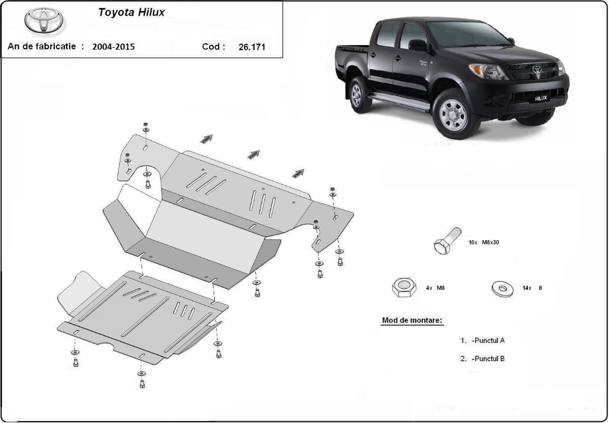 Scut motor si radiator Toyota Hilux 2004-2015