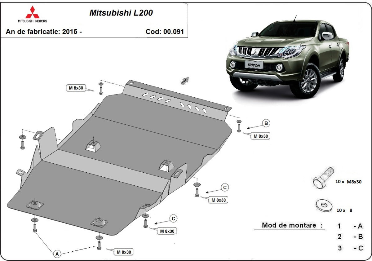 Scut motor metalic Mitsubishi L200 2015->