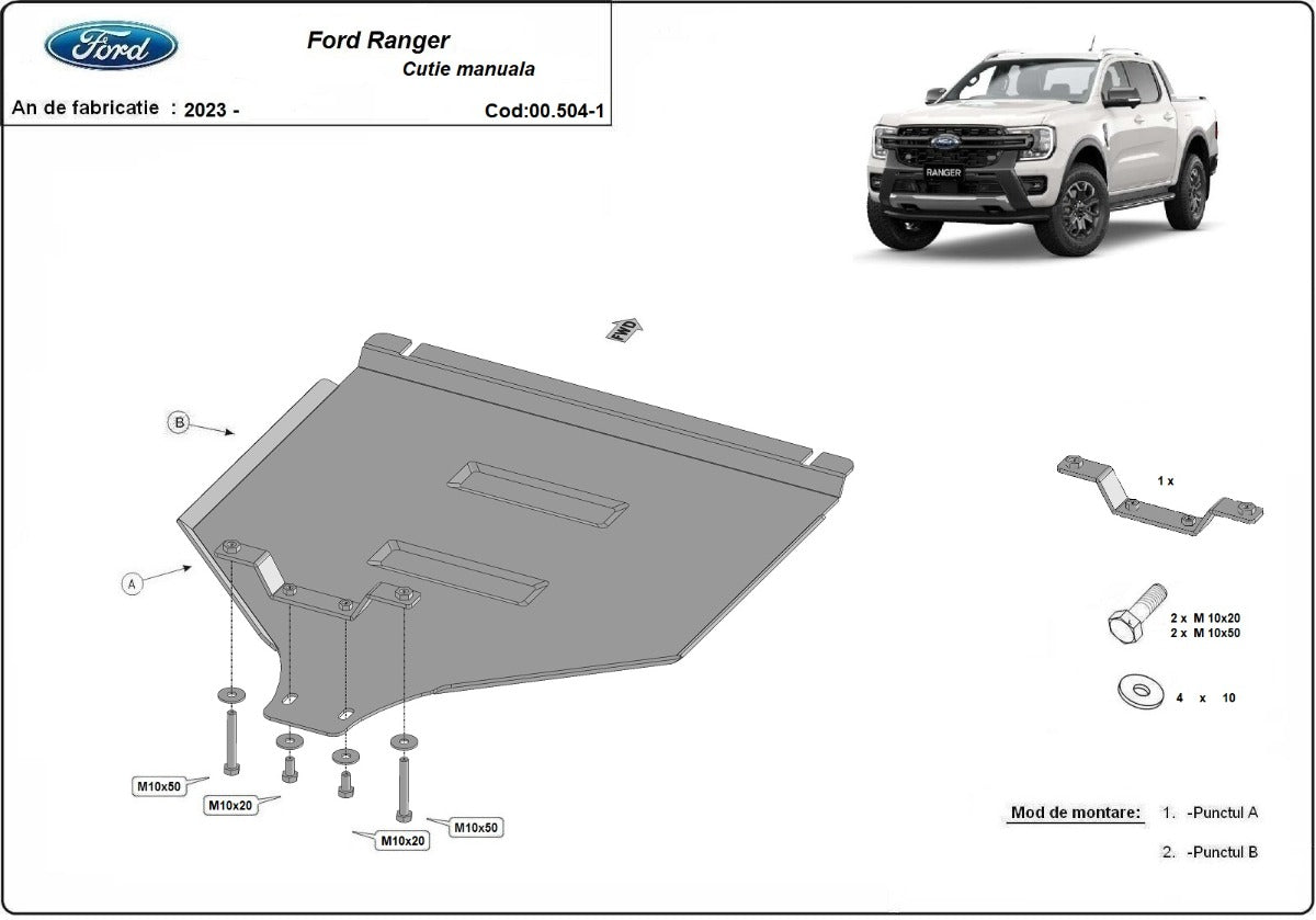 Scut cutie de viteza manuala Ford Ranger 2023-2025