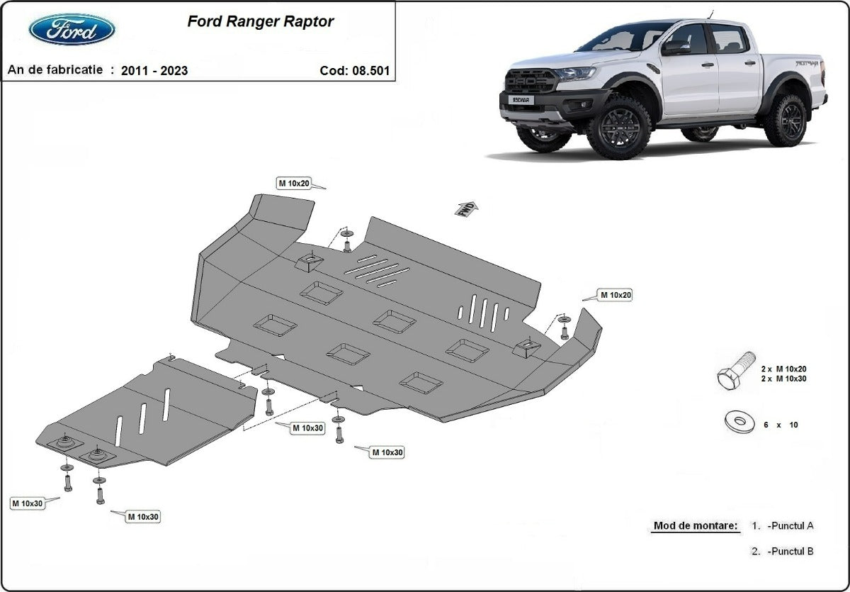 Scut motor Ford Ranger Raptor 2020-2023
