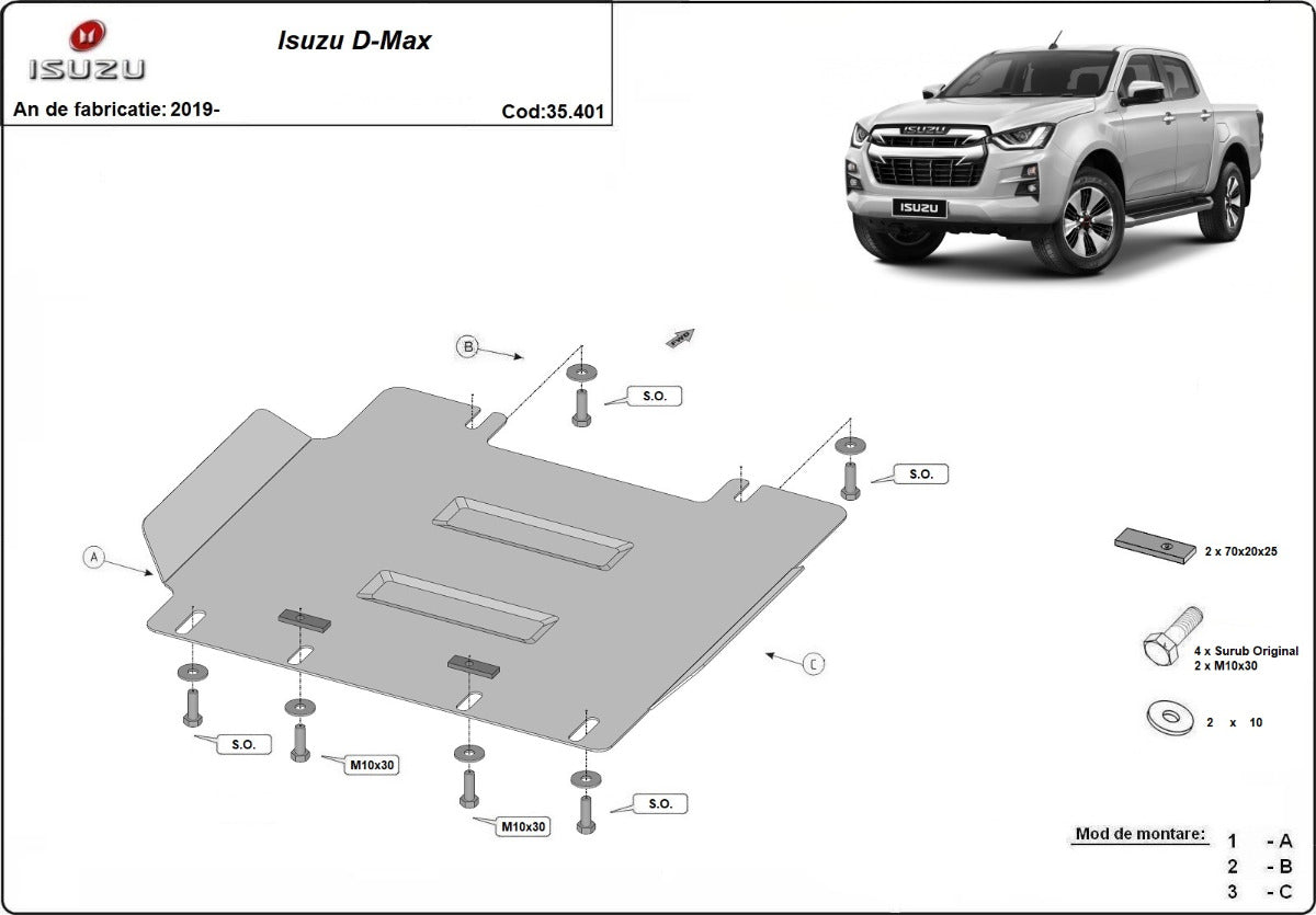 Scut motor Isuzu D-Max 2019-2025
