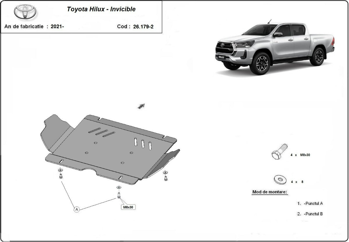 Scut motor metalic Toyota Hilux Invincible 2021-2025