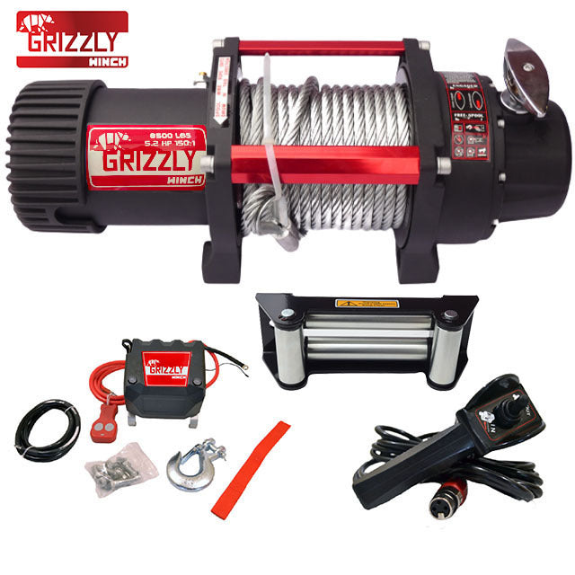 Troliu Grizzly Winch 8500lbs (3855kg) cablu otel