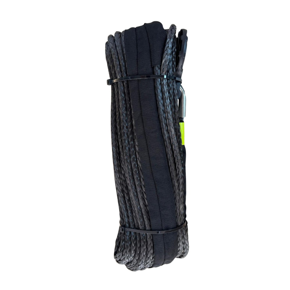 Plasmă (cablu) sintetică troliu 8mm x 30m, 6700 kg, cu cârlig, negru Emd4x4
