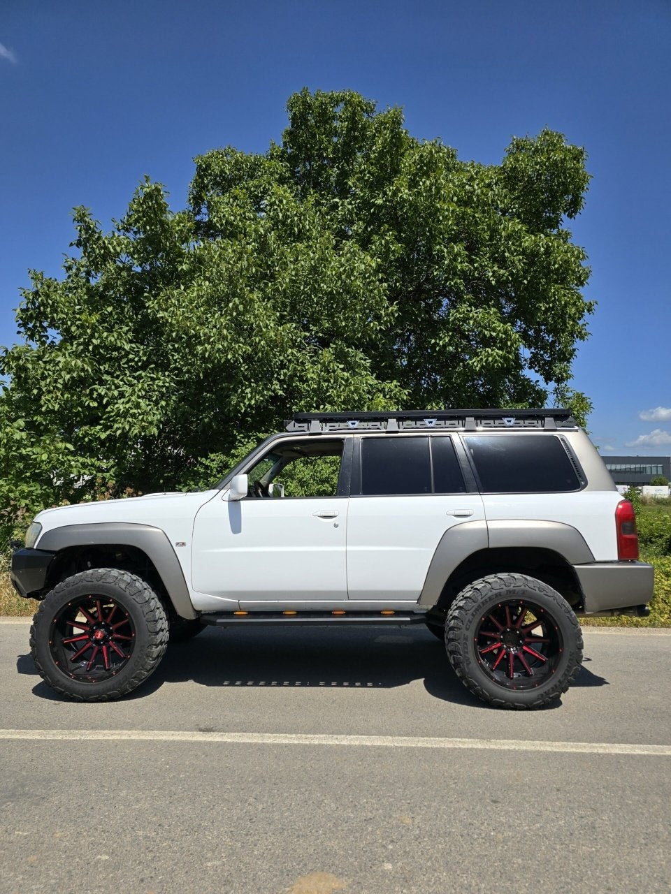 Portbagaj Slim Nissan Patrol Y61 GU3 si GU4 Lung, 216 x 126 cm, Aluminiu, cu sine T-Slot