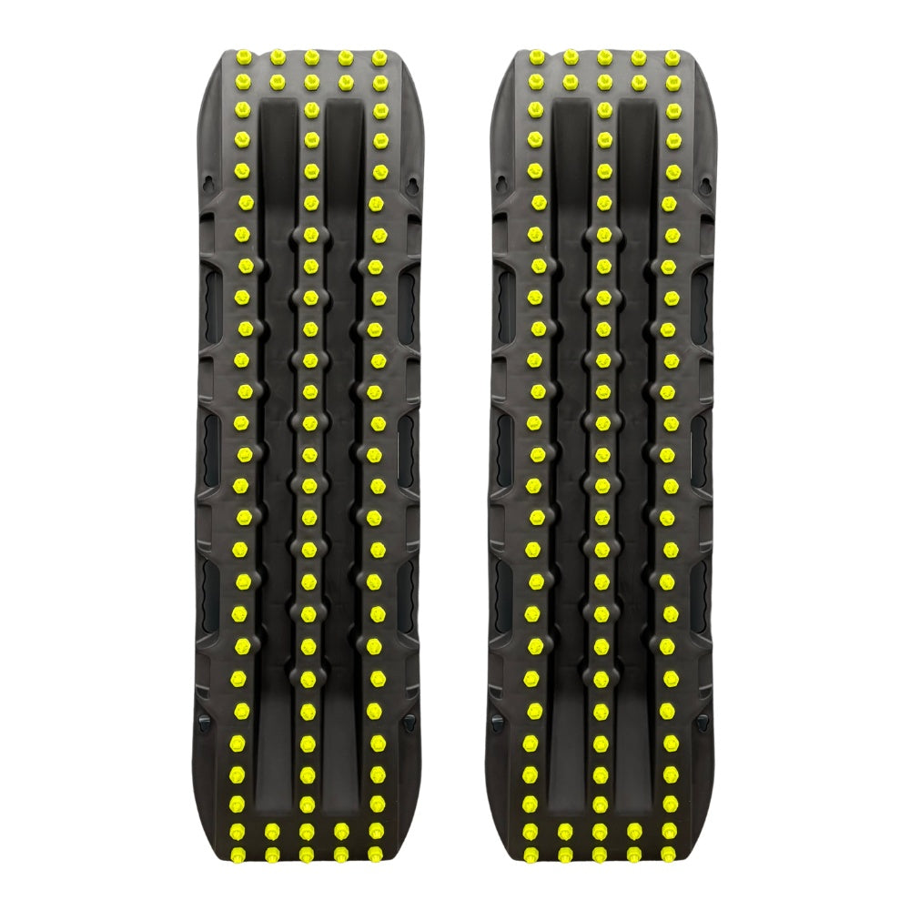 Set rampe de tracțiune negre 104 x 28 cm cu ornamente verzi, cu husă, EMD4x4