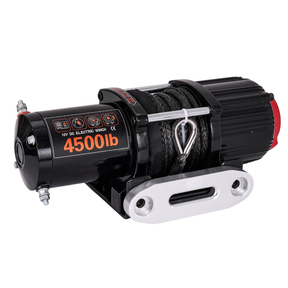 Troliu electric EMD Winch 4500lbs (2041kg), 12V, cablu sintetic 12m, raport 166:1